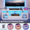 TV Stand for 65 Inch TV, Power Outlet & LED Lights White Entertainment Center with Storage Cabinet and Large Drawer - 3 of 4