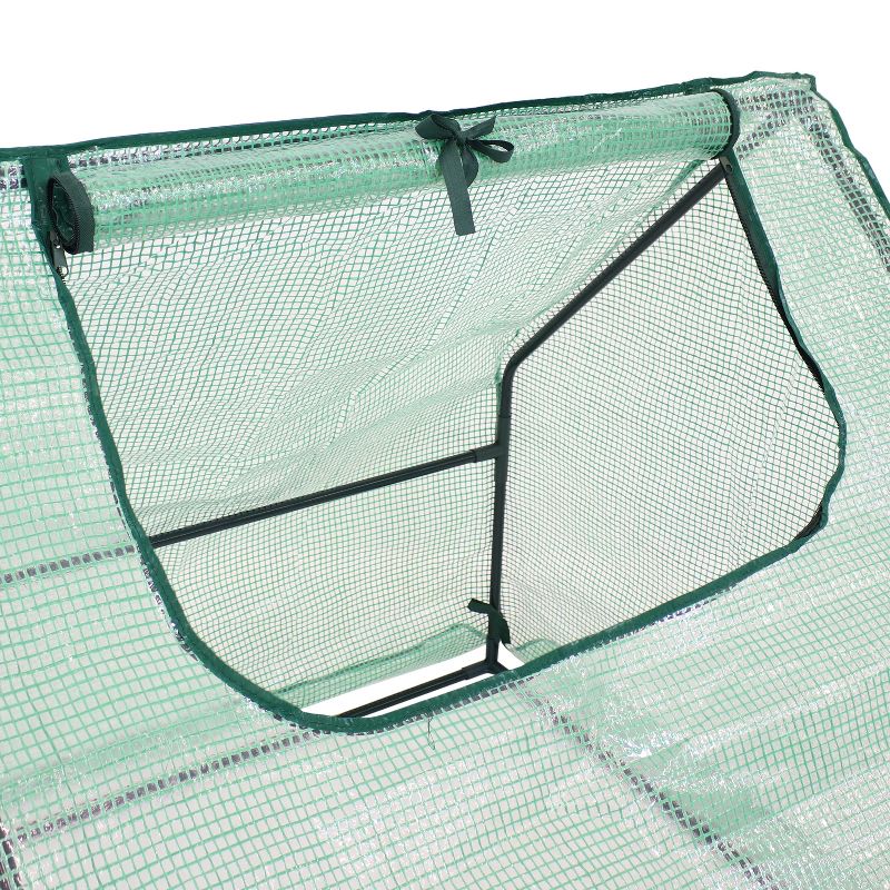 Sunnydaze Outdoor Portable Plant Shelter Mini Greenhouse with Double Zipper Doors and Cover - Green, 5 of 13