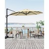 10FT Sepia Cantilever Umbrella with Base Round Top Patio Umbrella Sun Shade Windproof Offset Umbrella with 360-Degree Rotation - 4 of 4
