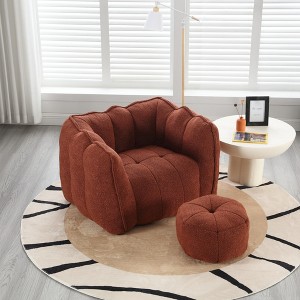 JUJABU Comfortable Square Lazy Sofa with Footstool, for Gaming, Reading & Relaxing in Bedroom or Living Room - 1 of 4