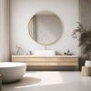 MAYEERTY 20in Round Wall Mirror Vanity Mirror for Bathroom，Black - 3 of 4