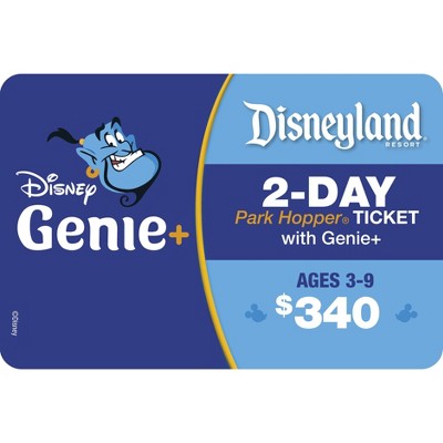 Disneyland Resort 2-Day Park Hopper Ticket with Genie+ Service Ages 3-9 $340 (Email Delivery)