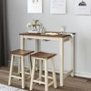 Dsvimoy Patio Counter and Bar Stool Set Counter Height Pub Table with 2 Saddle Bar Stools for Modern Spaces, Brown, 36"*25"*36.5" - 2 of 4