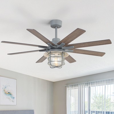 Sofucor Large Ceiling Fans with Lights and Remote Large 6-Speed 3-Timer Farmhouse Ceiling Fan Noiseless Reversible DC Motor Glass Lampshade