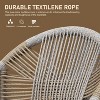 NicBex Aluminum Counter Height Bar Stools Set of 2,39.4" Outdoor Barstools with Cushions,Stool Chair with Rope Backrest&Arms for Pool&Garden,khaki - 4 of 4
