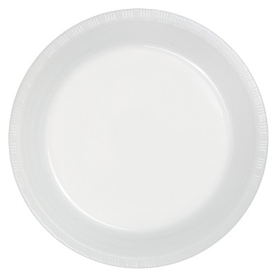 White 9" Plastic Plates - 20ct