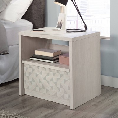 Glacier Oak 1-Drawer Nightstand with Geometric Pattern