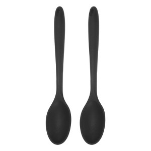 Unique Bargains Silicone Heat Resistant Cooking Utensil Mixing Spoons 2 Pcs - 1 of 3