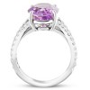 Pompeii3 4 3/4Ct Amethyst Diamond Split Shank Engagement Ring 14k White or Yellow Gold - 2 of 4