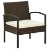 vidaXL Patio Chair Patio Dining Chair for Deck Garden with Cushion Poly Rattan - Brown - 2 of 4