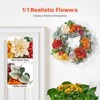 Decorative Wreath 24 in Red Orange Yellow Hydrangeas Roses Year Round Wreath - 2 of 4