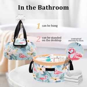Narwey Large Barrel Drawstring Makeup Bag,Travel Makeup Bag,Portable  Flamingo Cosmetic Bag : Target
