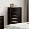 ORRD Black Finish 5-Drawers Chest 1pc Oval Knob Handles Transitional Bedroom Furniture - 3 of 4