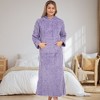 ADR Women's Warm Fleece Nightgown, Oversized Hoodie, Long Hooded Sweatshirt Robe - 2 of 2
