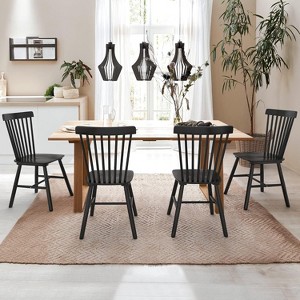 Arceso Windsor Dining Chair Set of 4, Spindle Back Wooden Chairs for Kitchen and Dining Room, Restaurant, Cafe, Hotel, Black - 1 of 4