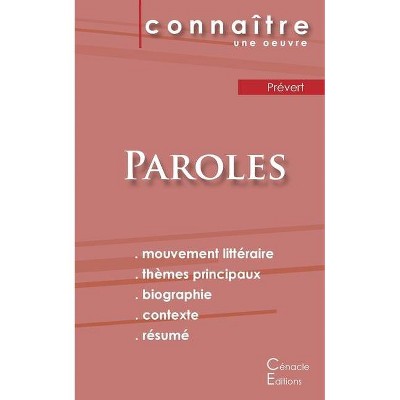 Fiche de lecture Paroles de Prévert (Analyse littéraire de référence et résumé complet) - by  Jacques Prévert (Paperback)