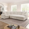 114" x 90" Corduroy U-Shaped Sectional Sofas with Pull-Out Bed, Storage Chaise, and Assembly Required - 2 of 4