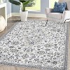 Washable Floral Print Area Rug - Soft Boho Carpet Non-Slip Low Pile Large Accent Rug for Living Room Bedroom Nursery Dining Room - 2 of 4