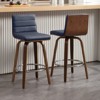Bekrvio 26"/29" Swivel Bar Stools Set of 1/2/3/4, Faux Leather Upholstered Counter Chairs with Wood Legs, Mid-Century Seating for Kitchen Island - 2 of 4