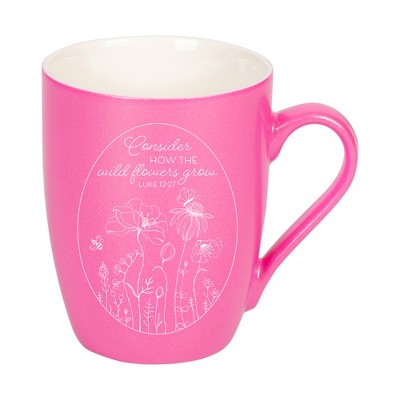 Elanze Designs Consider How The Wild Flowers Grow Princess Pink 10 ounce New Bone China Coffee Cup Mug