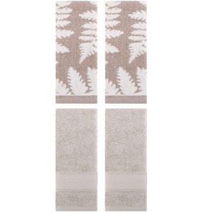 REGALWOVEN 4 Pcs Bathroom Decorative Cotton Soft Absorbent Sold Striped Hand Towel - 1 of 4