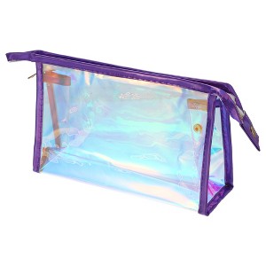 Unique Bargains Clear Portable Waterproof Travel Makeup Bag 1 Pc - 1 of 4
