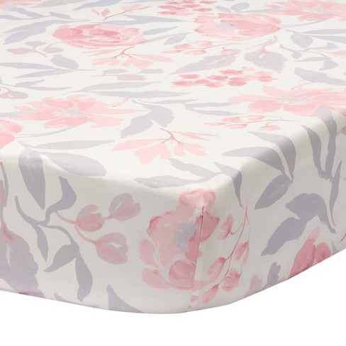 Purple floral best sale crib sheets