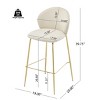 Set of 2 Bar Stools with Faux Leather Upholstery, Gold Metal Legs, Low Back Counter Chairs for Kitchen or Home Bar-The Pop Home - 3 of 4