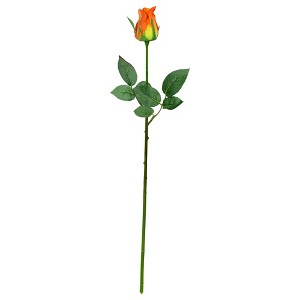 Allstate Floral Two-Tone Rose Bud Artificial Floral Stem Spray - 23.5" - Orange and Yellow - 1 of 4