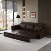 MAYEERTY 93.7" King Pull Out Sofa Bed, 3-in-1 Faux Leather Convertible Sleeper Sofa with Nailhead Trim and Rolled Arm Sofa Bed for Living Room Dark - 2 of 4