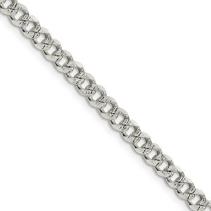 Black Bow Jewelry 4.5mm, Sterling Silver Solid Pave Curb Chain Necklace - 1 of 4