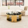 Dolonm Modern minimalist light luxury style stainless steel circular coffee table - 2 of 4
