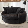 59.8" Modern Black Round Chaise Lounge Sofa with Plush Cushions, Upholstered Boneless Design for Cozy Living Room Relaxation -3irtyhousy - 2 of 4