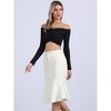 INSPIRE CHIC Women's High Waist Bodycon Ruffles Side Pockets Fishtail Midi Jean Skirt - 4 of 4