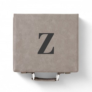 Personalization Mall Grey Leatherette Poker Chip Set - 1 of 2