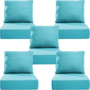 POCASSY 6" Outdoor Cushion Set, 24"x24" Replacement Water Resistant Zippered Cushion for Chairs - 1 of 4