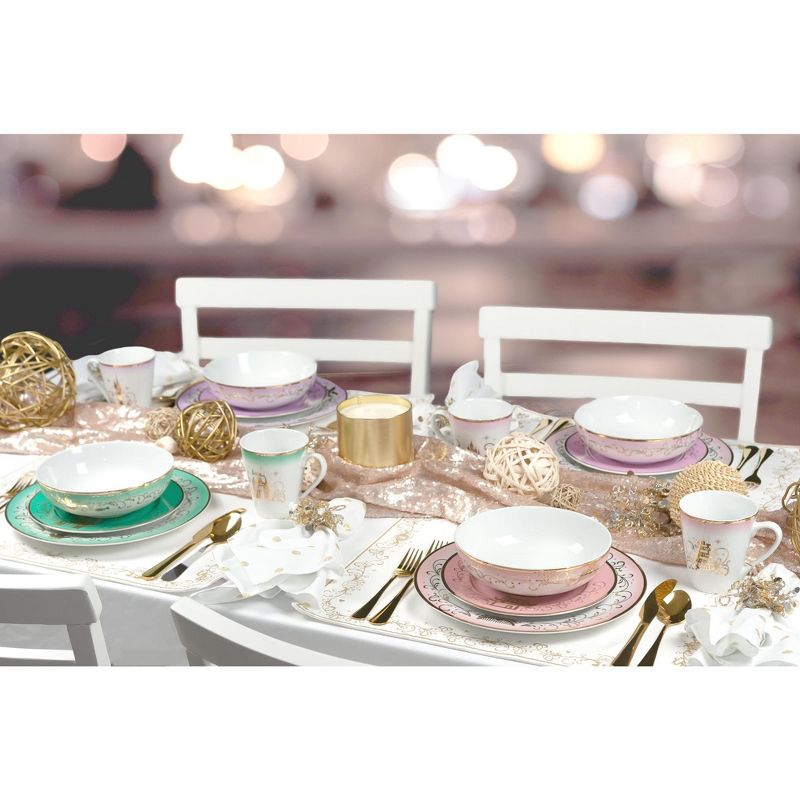 Ukonic Disney Princess 16-Piece Ceramic Dinnerware Set | Tiana, Rapunzel, Aurora, Mulan, 3 of 7