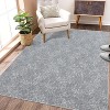 Washable Solid Jacquard Area Rug - Non-Slip Foldable Low Pile Carpet for Bedroom, Living Room, Nursery, Contemporary Throw Rug - 2 of 4