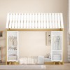 Twin Size Wooden House Bed with Fence and Roof - 2 of 4