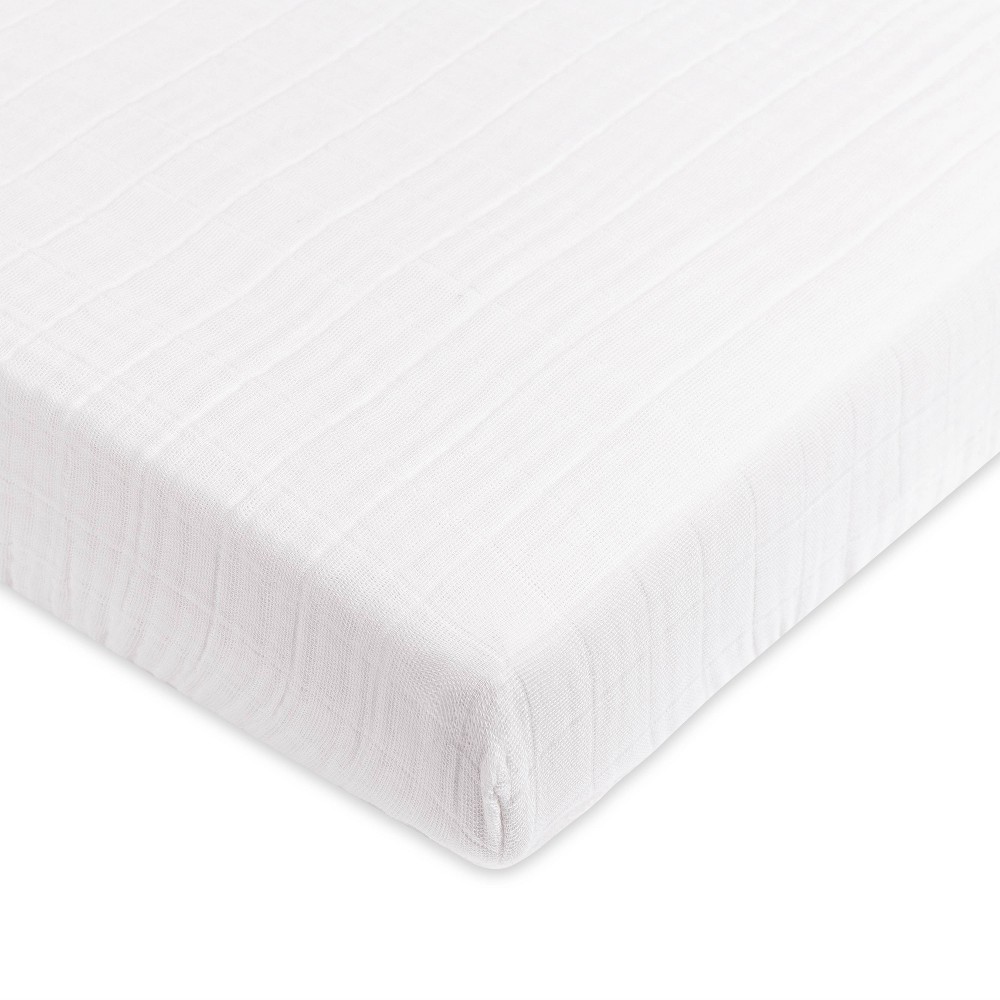 Plain White Muslin Mini Fitted Sheet -  Babyletto, T29436