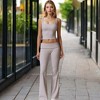 Anna-Kaci Active Women's Foldover Waist Flare Leg Yoga Pants in Ribbed Knit - 2 of 4
