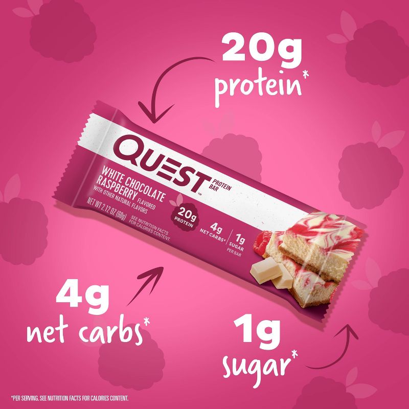 Quest Nutrition 20g Protein Bar - White Chocolate Raspberry, 6 of 14