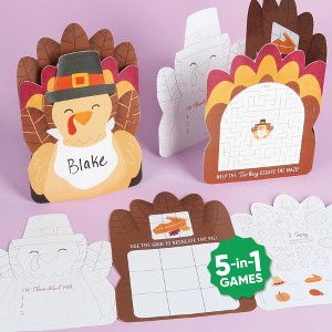 Big Dot of Happiness Thanksgiving Turkey Activity Books, Thanksgiving for Kids, Activity Coloring Book, Word Search, Turkey Maze, 5-in-1 Thanksgiving - 1 of 4