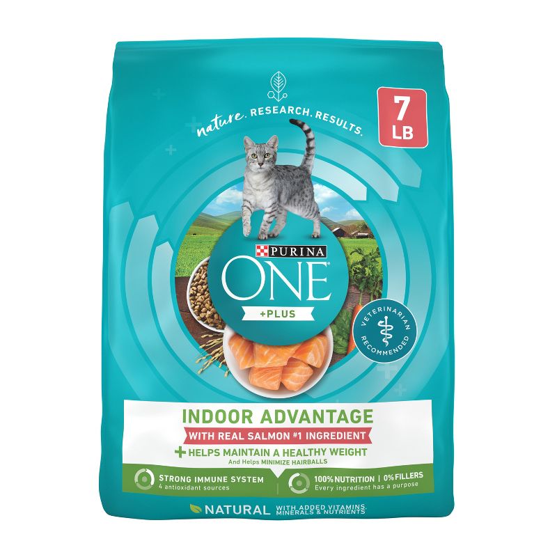 Purina ONE Indoor Advantage Real Salmon Dry Cat Food, 1 of 10