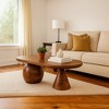 Royal Hampton Coffee Table | 38" Handmade Mango Wood Oval Top | Round Ball and Cone Base - 2 of 4