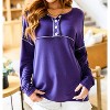 Women's Happiest in Spring Long Sleeve Henley Top - Haptics - 3 of 4