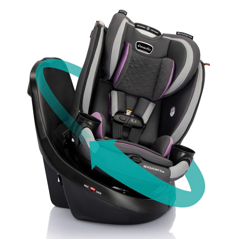 Evenflo Revolve 360 Slim 2-in-1 Rotational Convertible Car Seat with Quick Clean Cover, 6 of 37