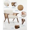 Mid-Century Modern Linen Accent Armchair with Wood Legs - Living Room, Bedroom & Waiting Room - 4 of 4