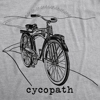 Мужские футболки Crazy Dog T-Shirts, Inc. Mens Cycopath T Shirt Funny Cycling Tee Bicycle Shirt for Men Cyclist Gift - Crazy Dog Men's T Shirt For Exercise Light Grey L — фото 2