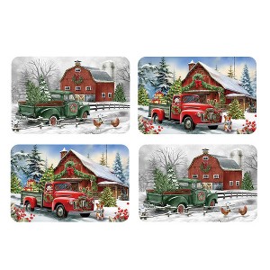 Briarwood Lane Winter Christmas Placemat (4-pack) 17x11.25 Winter Trucks For Christmas Placemat - 1 of 4